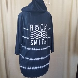 Rock Smith Back Graphic Tie Dye Hoodie black white  T-Shirt